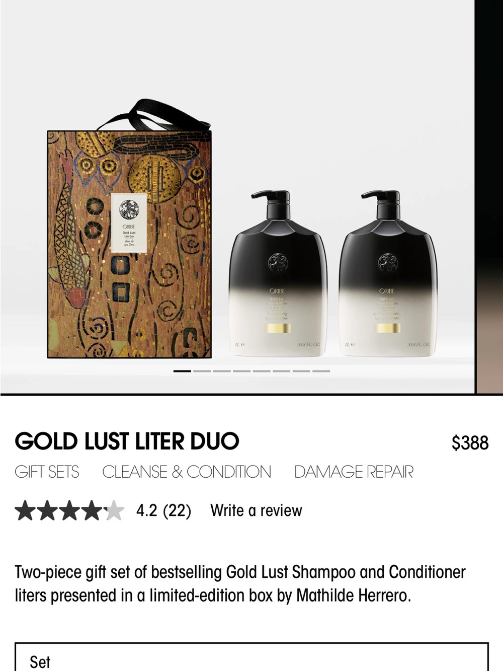 Oribe Gold Lust Repair & Restore Shampoo and Conditioner Duo - Black, White